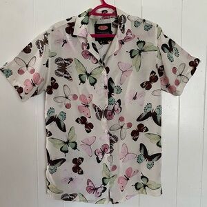 Butterfly Patterned Button Down Shirt